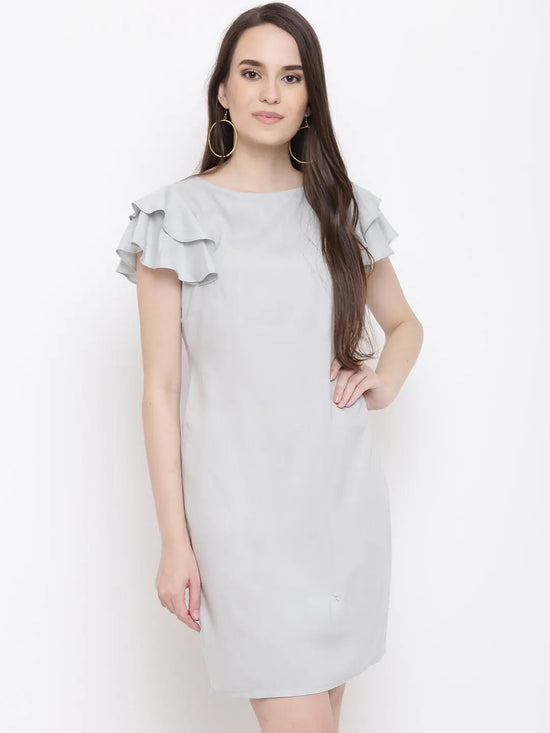 Double frill Sift dress in Powder Blue