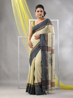 Ecru Cotton Handspun Soft Saree-MA57CH331710018