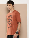 Difference of Opinion Brown Graphic Oversized T-Shirt-DOOVR210BRN-S