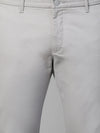 Genips Men's Cotton Stretch Caribbean Slim Fit Solid Light Grey Trousers