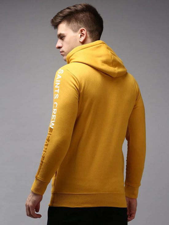 Men Yellow Printed Sweatshirt-SCAW-31-Mustard