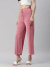 Women's Pink Solid Track Pant-SH-8189-Pink