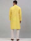 Men Lemon Yellow Dupion Silk Kurta with Churidar-JOKP-636Lemon