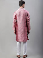 Collar Embroidered Kurta Pyjama-JOKP-P-692Pink