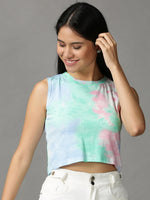 Women's Multi Tie Dye Crop Top-AE-10486-1-Multi