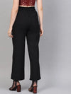 Black Flared Buckle Belted Pant