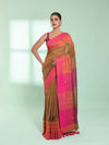 Mustard Cotton Saree With Zari Border-MA59CT06530055