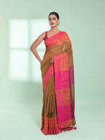 Mustard Cotton Saree With Zari Border-MA59CT06530055