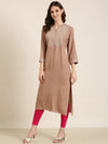 Women Mauve Solid Straight Kurta-UB-013-Mauve