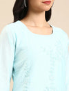 Women's Blue Solid Straight Kurta-SKC-3362-Blue