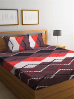 Home Sizzler 144TC Microfibre Maroon Double Bedsheet With 2 King Size Pillow Covers-HSDBS004049