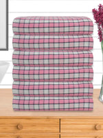 Athom Living Premium  Bath Towel 75 x 150 cm Pack of 6 Waffle Towel,Ultra Absorbent, Quick Dry, and Durable - Ideal for Spa, Gym, and Everyday Use, Pink color-ATZ-BT-7J-C6