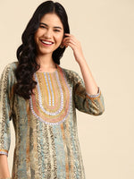 Women's Multicolour Printed Straight Kurta-GW-2682-Multi