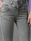 Women's Grey Solid Skinny Fit Denim Jeans-GZ-5292-1-Grey