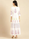 Women's White Embroidered Anarkali Kurta-DW-1040-White