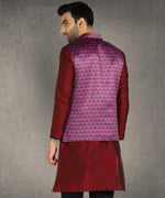 Hangup Men Standard Printed Men's Indian Wear-ST0311275_Pink_PrntNehru