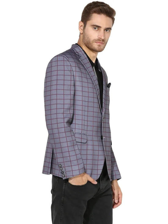 Hangup Men Standard Checkered Men Formalwear-D14CheckBlazer