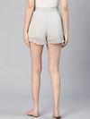 Comfort Soild Grey Ruffled & Elasticated Women Nightwear Shorts