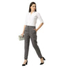 Smarty Pants Women's Cotton Lycra Ankle Length Grey Formal Trouser-SMPT-885B-S