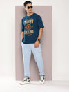 Dillinger Blue Graphic Oversized T-shirt-DLMOV296PED-S