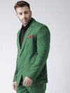 Hangup Men Standard Solid Men Formalwear-DarkGreenBlazer