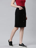 Women Black Solid Pencil Skirt-LT-SKT-102217-Black