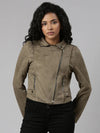 Women Olive Solid Tailored Jacket-CHN-883-Olive