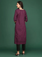 Women Purple Embellished Straight Kurta-SKC-1210-Purple