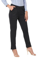 Smarty Pants Women's Cotton Lycra Ankle Length Straight Fit Black Formal Trouser-SMPT-924A-S