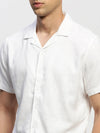 Men White Solid Shirt-AANYA-1685-White