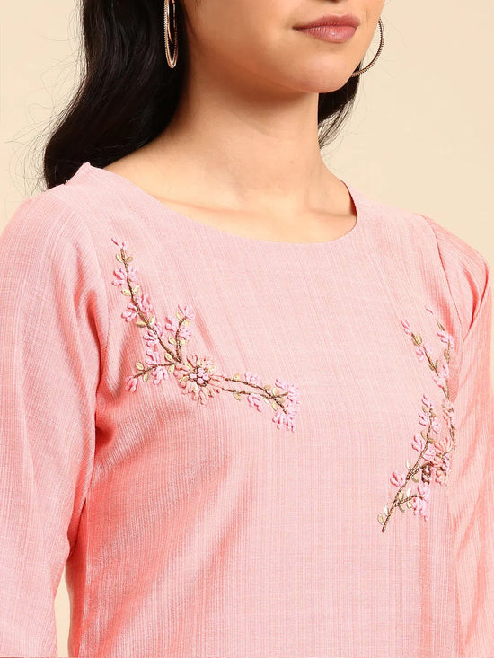 Women's Peach Solid Kurta Set-SKC-911-Peach