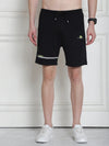 Venitian Men Cotton Printed Black Shorts