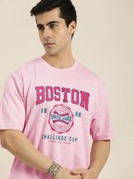 Dillinger Pink Typographic Oversized T-Shirt