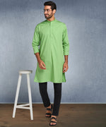 Hangup Men Standard Solid Men's Indian Wear-Parrot_6_110_Kurta