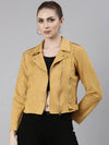 Women Mustard Solid Tailored Jacket-CHN-832-Mustard