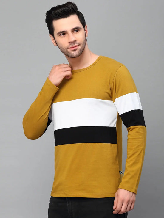 Rigo Round Neck Cut & Sew Full Sleeve T-Shirt-CT07221530-L