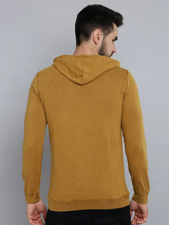 Men Yellow Solid Sweatshirt-MSK-S-1866-Mustard