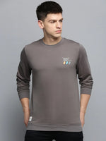 Men Grey Solid Casual Sweatshirt-BP-1421-Grey