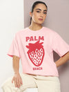 Dillinger Pink Graphic Oversized T-Shirt-WMNCR427PINK-XS