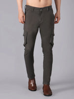 Solid Cargo Pants with 6 pockets-Grey-HC3020-30