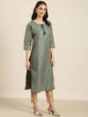 Women Teal Solid Straight Kurta-NJ-3675383-Teal