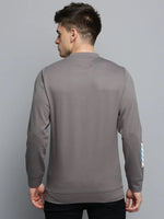 Men Grey Printed Casual Sweatshirt-BP-1437-Grey