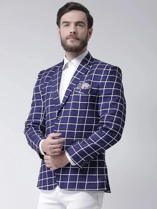 Hangup Men Standard Checkered Men Formalwear-D78CheckBlazer