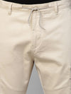 Genips Men's Cotton Stretch Bahamas Cargo Fit Solid Cream Cargo