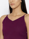 Back knot short skater Dress in Purple