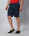 Solid Stretchable Shorts with 3 pockets-Blue-HS6018-30