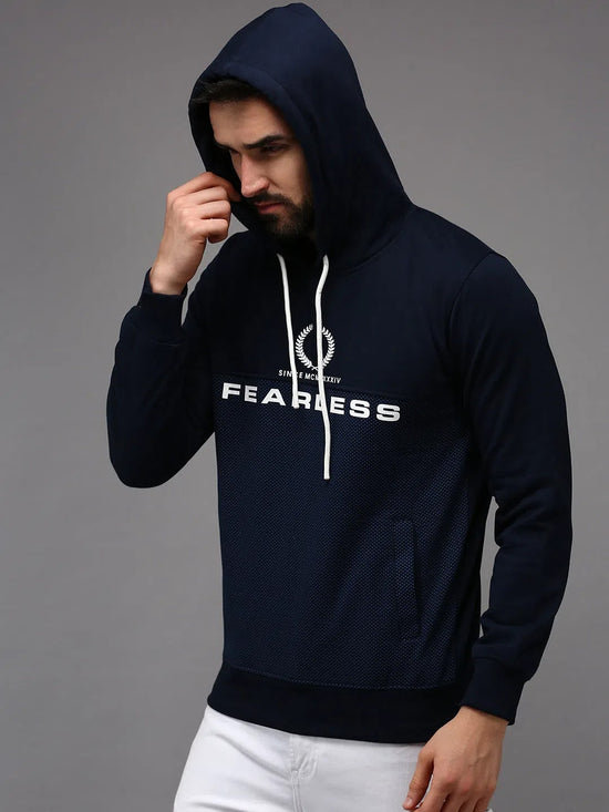 Men Blue Printed Sweatshirt-OTSS-25-Navyblue