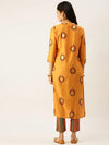 Women's Orange Printed Kurta Sets-FS-1525-Orange