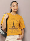 Dillinger Mustard Graphic Oversized T-Shirt-WMNCR508AWD-XS