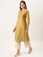 Women's Green Solid Straight Kurta-DF-1201-Green